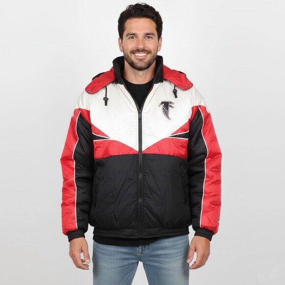 VINTAGE Pro Player NFL Atlanta Falcons Puffer Jacket Starter Parka Bomber Coat - Picture 4 of 16